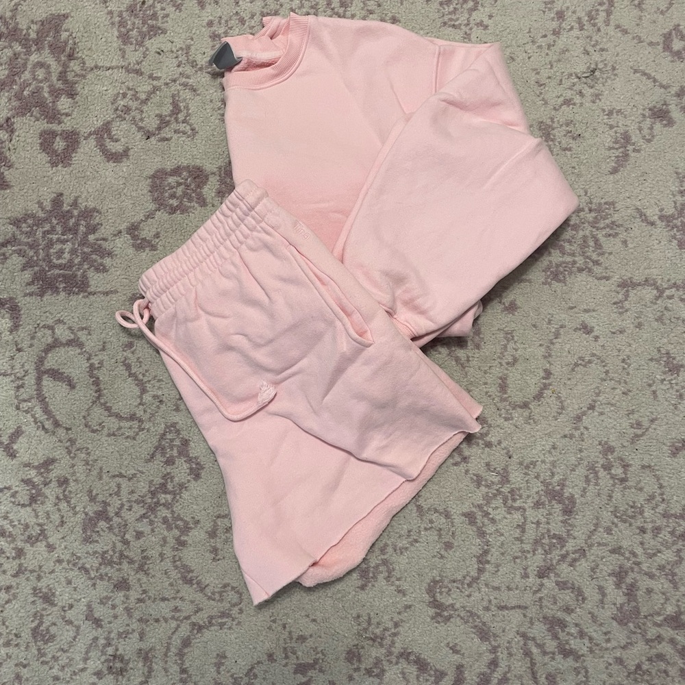 Aritzia Pink Sweatshirt and Shorts Set